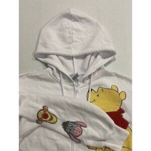 Winnie the Pooh Full Zip Hoodie Adult Size M Long Sleeve Embroidered White NWOT